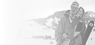 Skier walking with skis