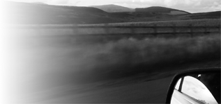 Landscape view out of car window